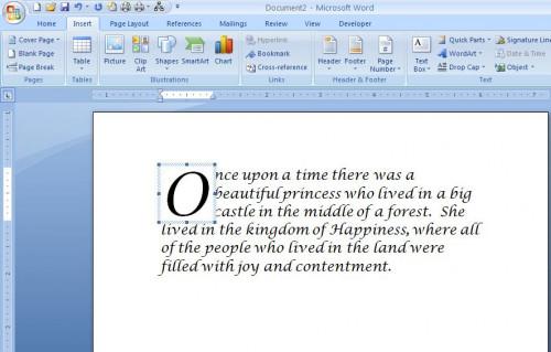 Come creare un capolettera in un documento di Microsoft Word 2007