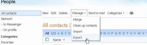 Come esportare Hotmail lista dei contatti