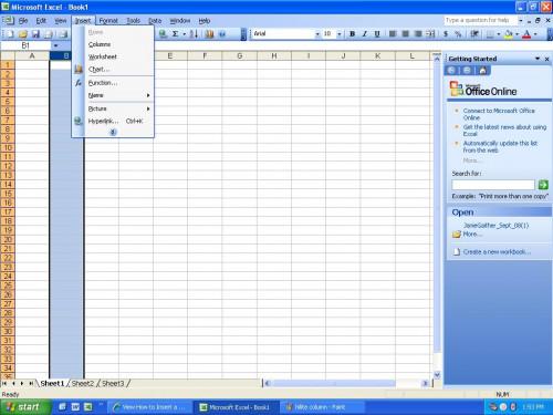 Come inserire una colonna in Microsoft Excel