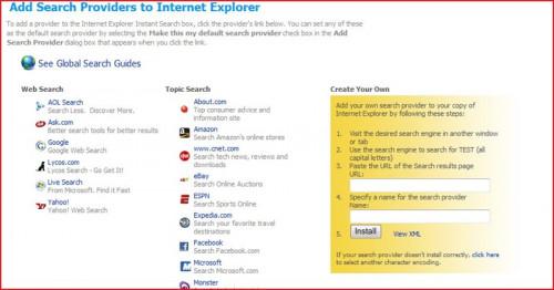 Come modificare o scegliere un provider di ricerca in Internet Explorer
