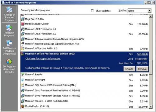 Come rimuovere Microsoft Office XP