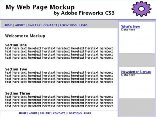 Come progettare pagina Web Mock up con Adobe Fireworks CS3