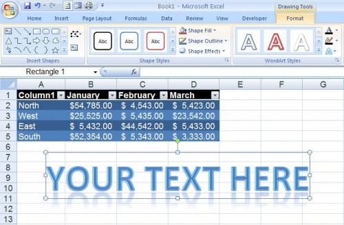 Come utilizzare WordArt in Microsoft Excel 2007