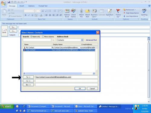 Come mettere Email contatti in Outlook