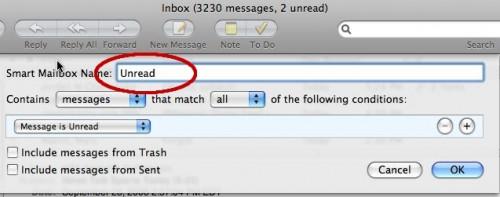 Come creare una casella smart di posta non letta in Mac OS X Leopard