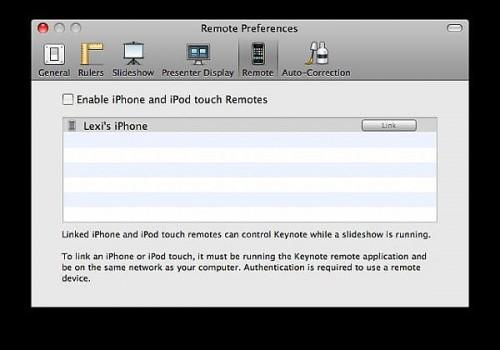 Come controllare Keynote '09 con un iPhone o iPod Touch