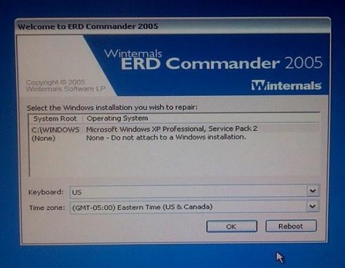 Come eseguire un ripristino di sistema XP Dal ERD Commander 2005