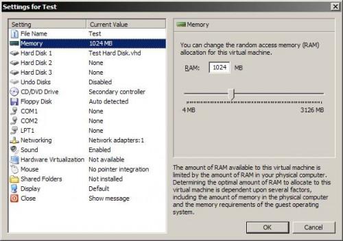 Come aumentare la memoria di swap in Virtual PC