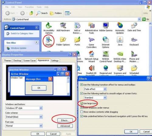 Fare icone più grandi con Windows XP