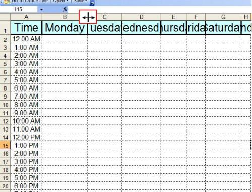 Come creare un Calendario settimanale 24 ore con Excel
