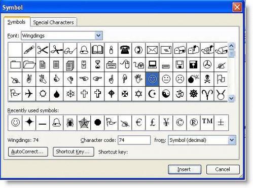 Come creare un collegamento di un simbolo in Word 2003