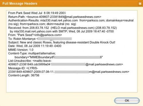 Come tracciare il percorso di un indirizzo email per trovare Information Server