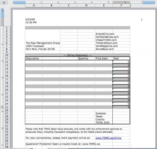 Impostazione di una fattura con Excel