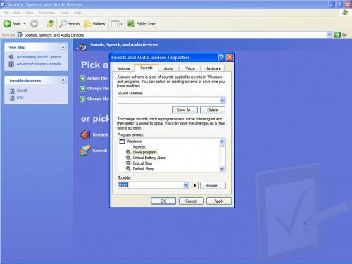 Come cambiare i suoni su Windows XP