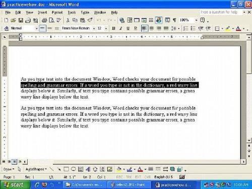 Come selezionare testo in un documento di Microsoft Word