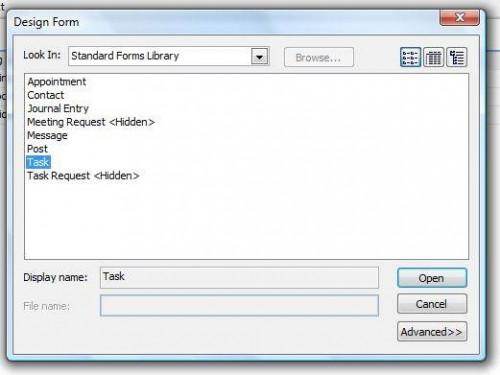 Come creare form in Outlook 2002