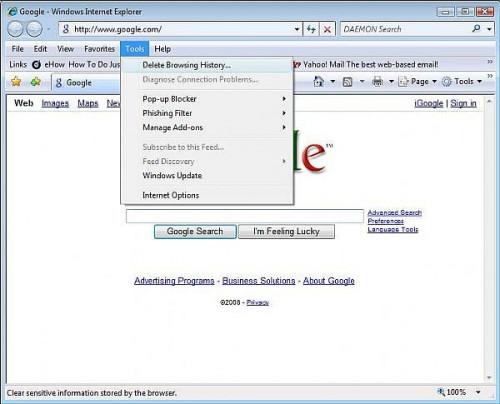 Come cancellare file temporanei, cookie e cronologia di Internet Explorer 7