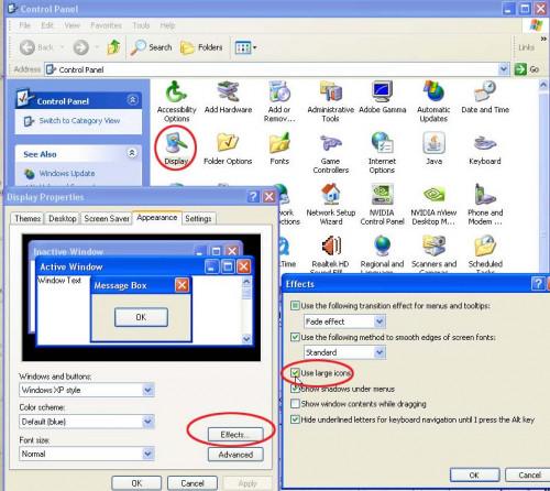 Fare icone più grandi con Windows XP