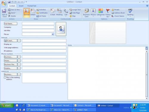 Come mettere Email contatti in Outlook