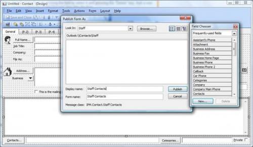 Come creare form in Outlook 2002