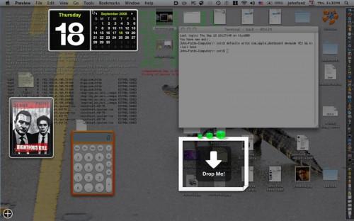 Come fare Dashboard Widgets Disponibile su un desktop su Mac OS X Leopard