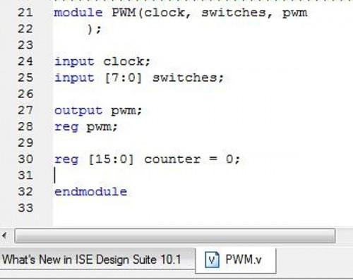 Come creare un Pulse Width Modulation (PWM) in un modulo Verilog per l'esecuzione di un motore / Servo