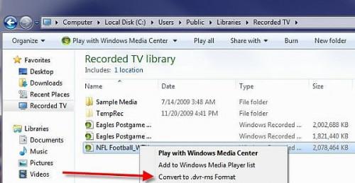 Come convertire Windows Media Center .wtv file in altri formati di file video