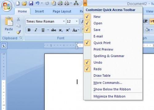 Come personalizzare la barra di accesso rapido in Microsoft Word 2007
