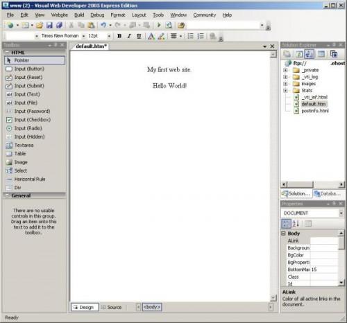 Come collegare con Visual Web Developer 2005 Express Edition per eNom webhosting